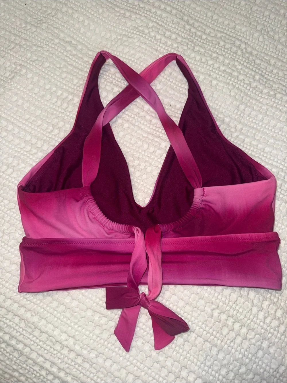 Athleta Bikini Plunge Top D/DD Medium M Pink ombré